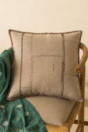 Linen Floret Cushion Cover-Oatmeal
