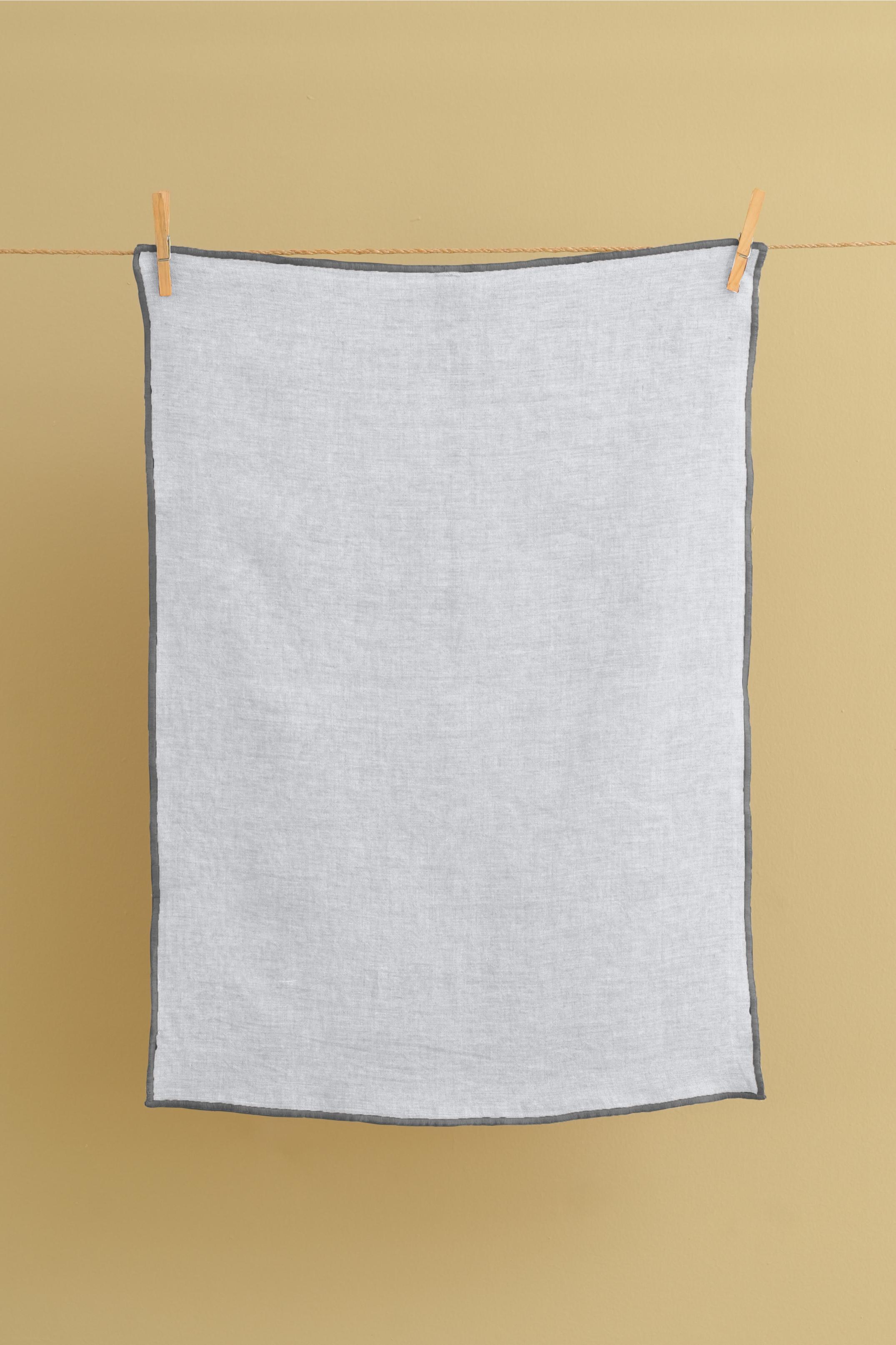 Linen Grey Needled Kitchen Towel