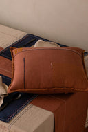 Linen Nestle Cushion Cover-Cinnamon Brown