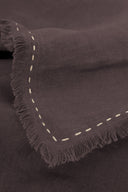 Linen Fringe Me Kantha Napkin Set