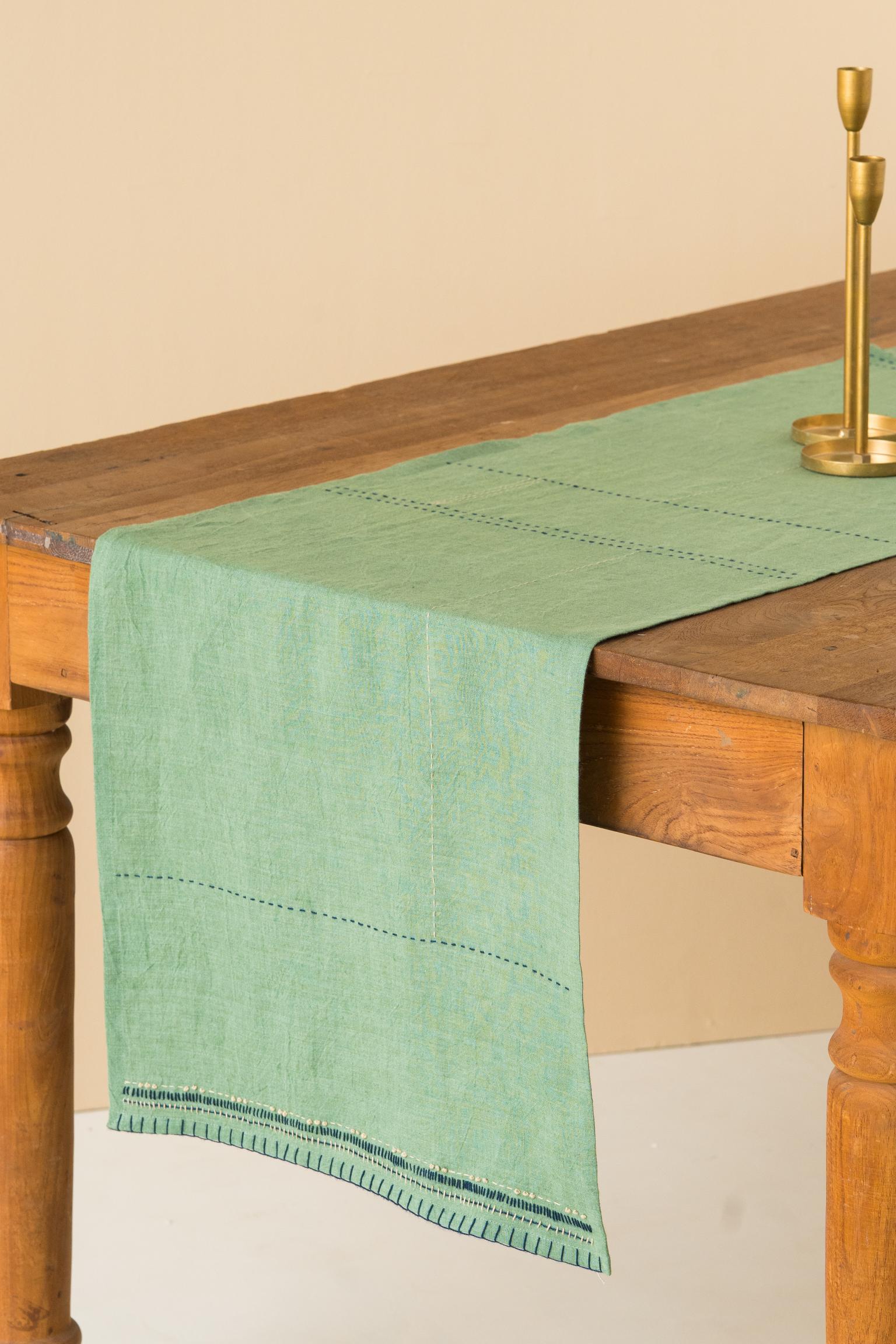 Linen Eucalyptus Table Runner