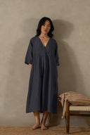 Linen Citrus Midi Dress