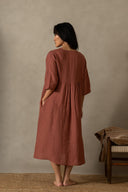 Linen Citrus Midi Dress