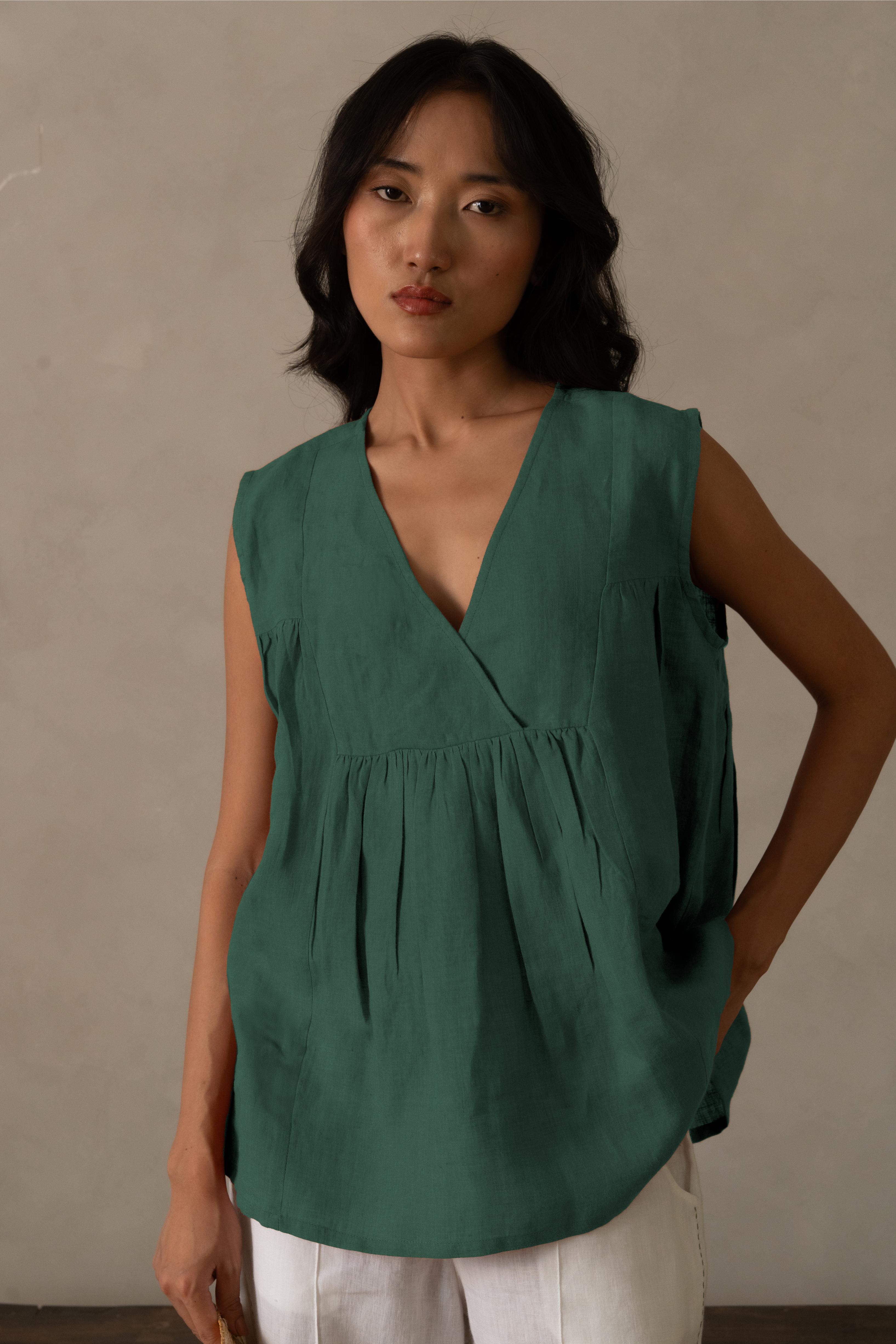 Linen Noir Top