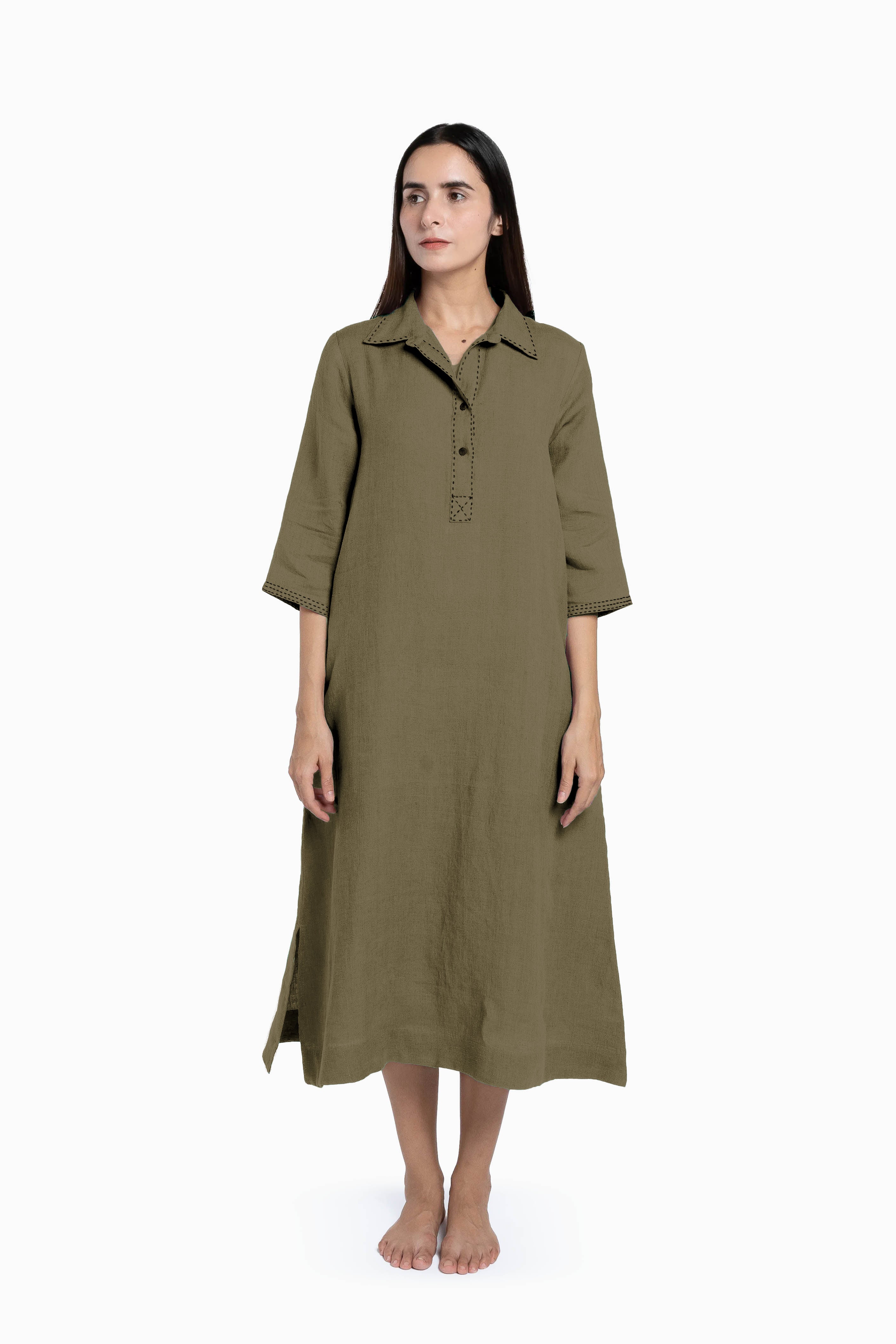 Linen Petunia Shirt Dress