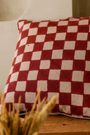 Linen Chequers Cushion Cover
