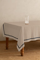 Linen Blue Lace Tablecloth
