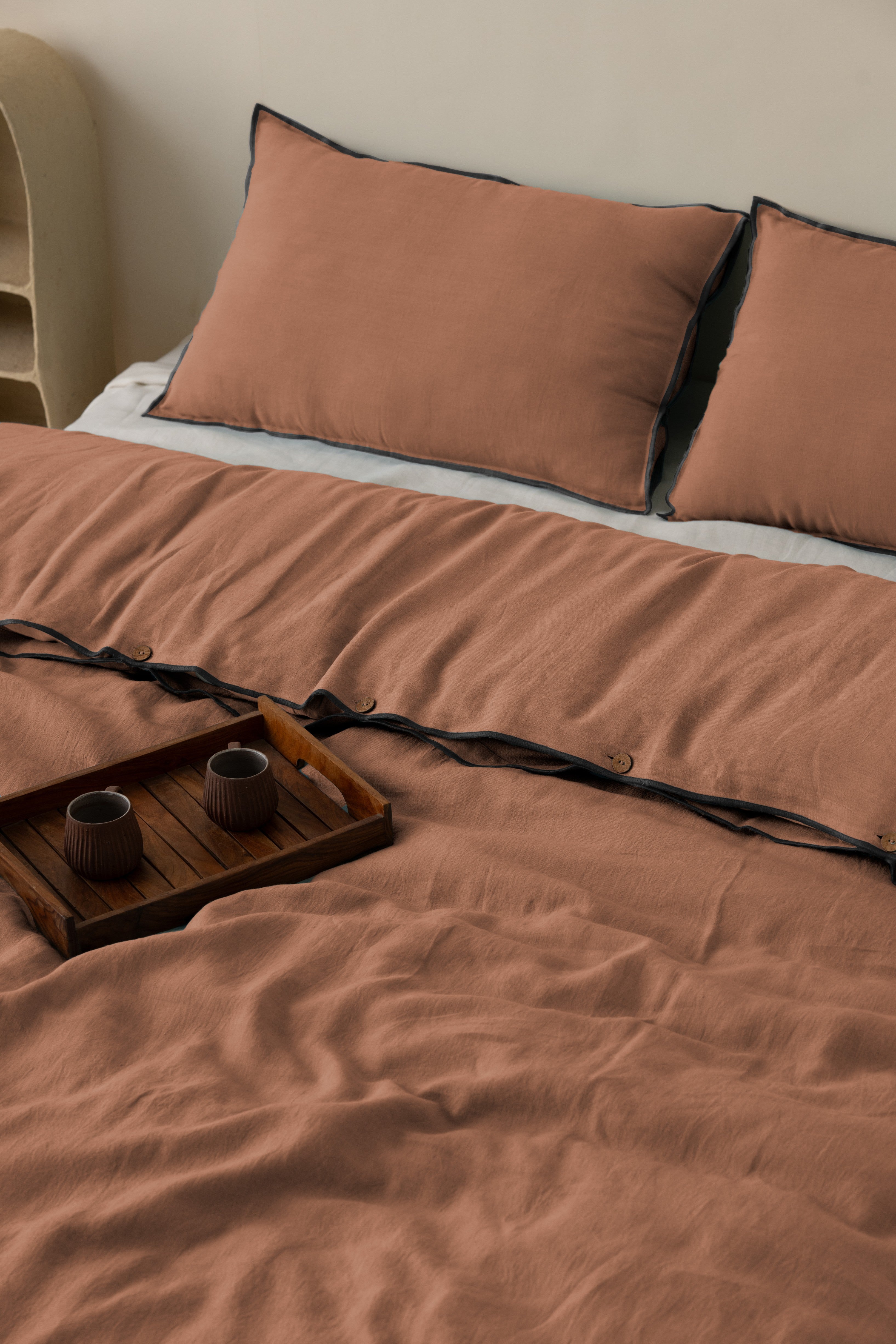Linen Black Needled Duvet Cover