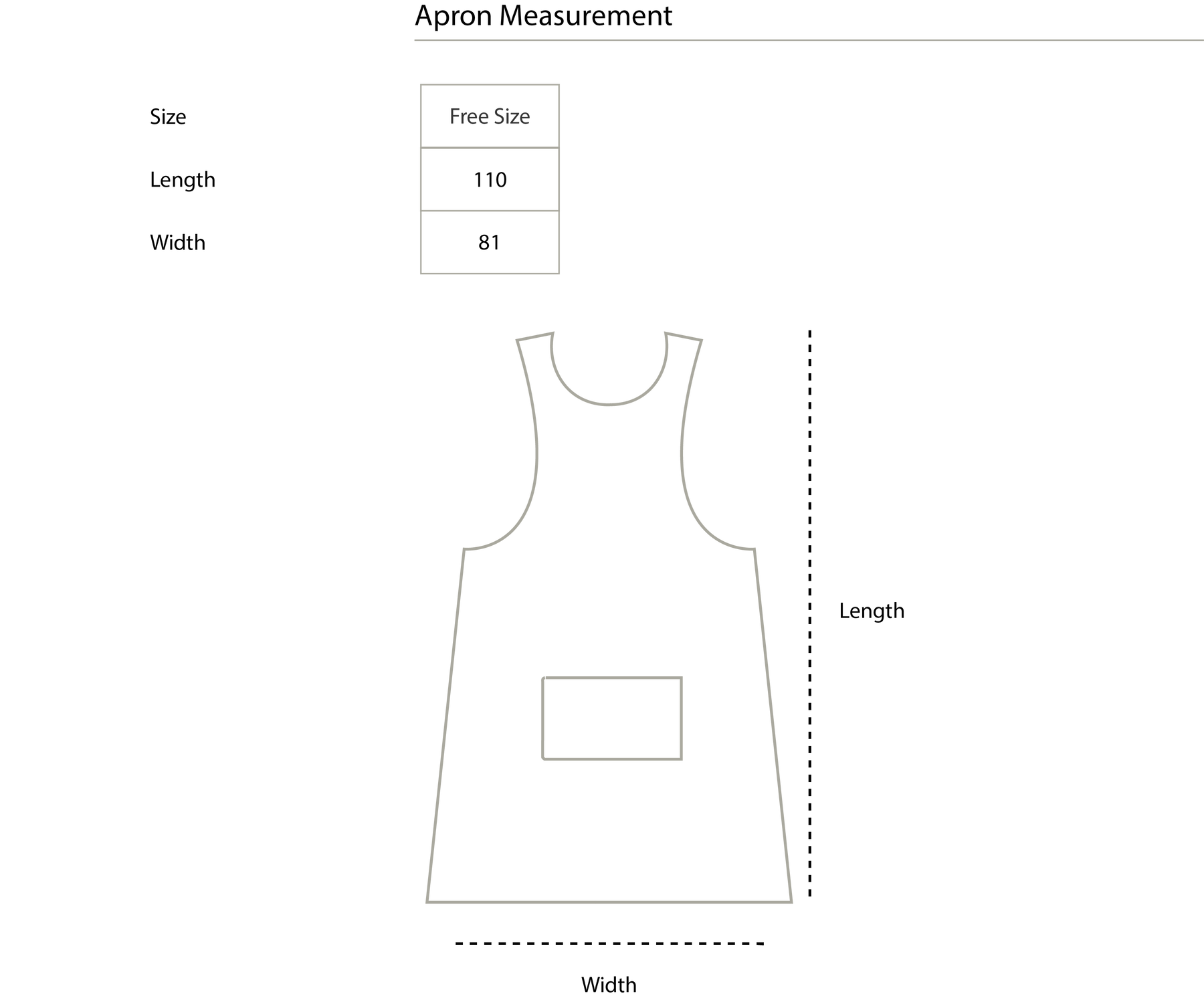 Size chart in centimetres
