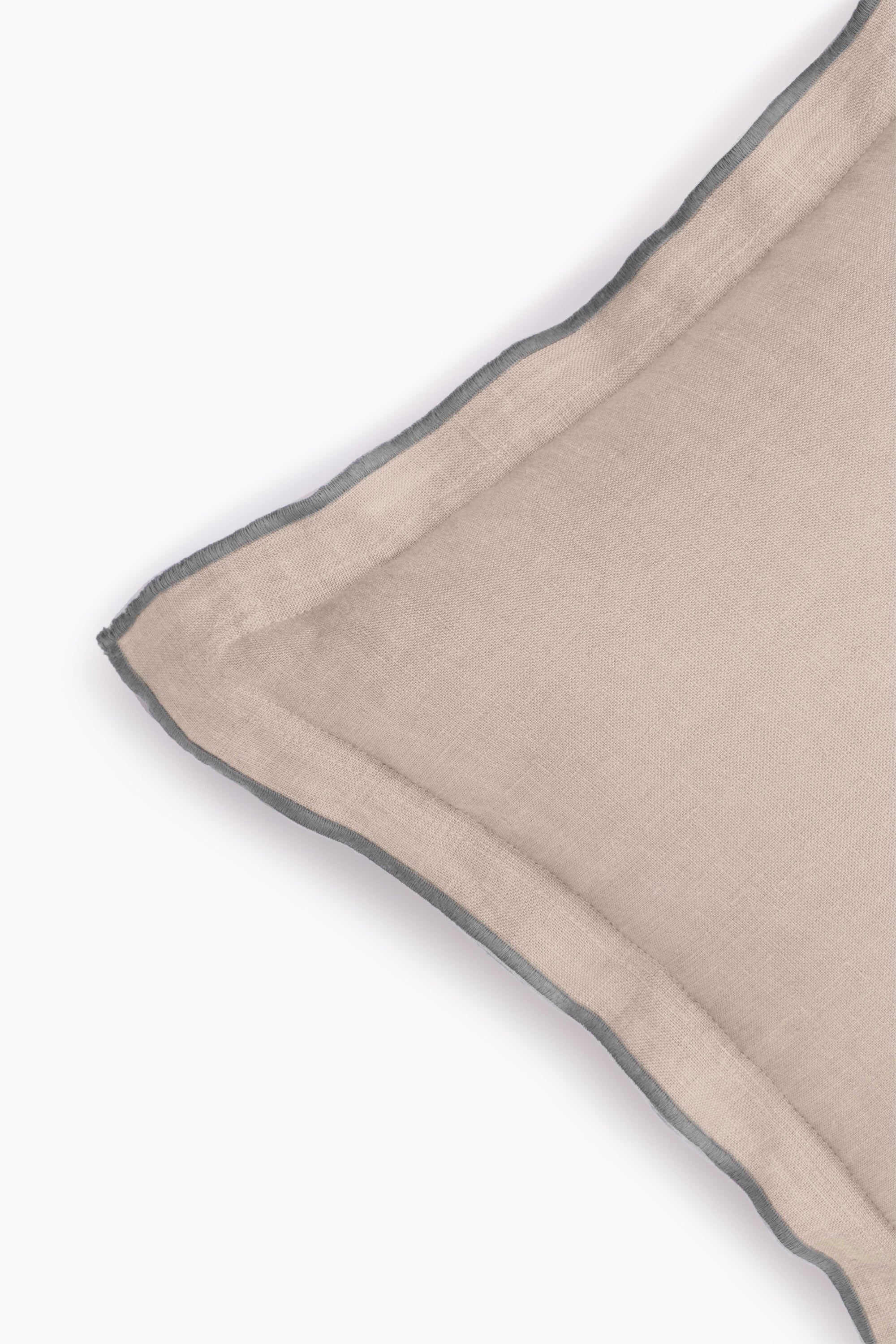 Linen Grey Needled Cushion Cover