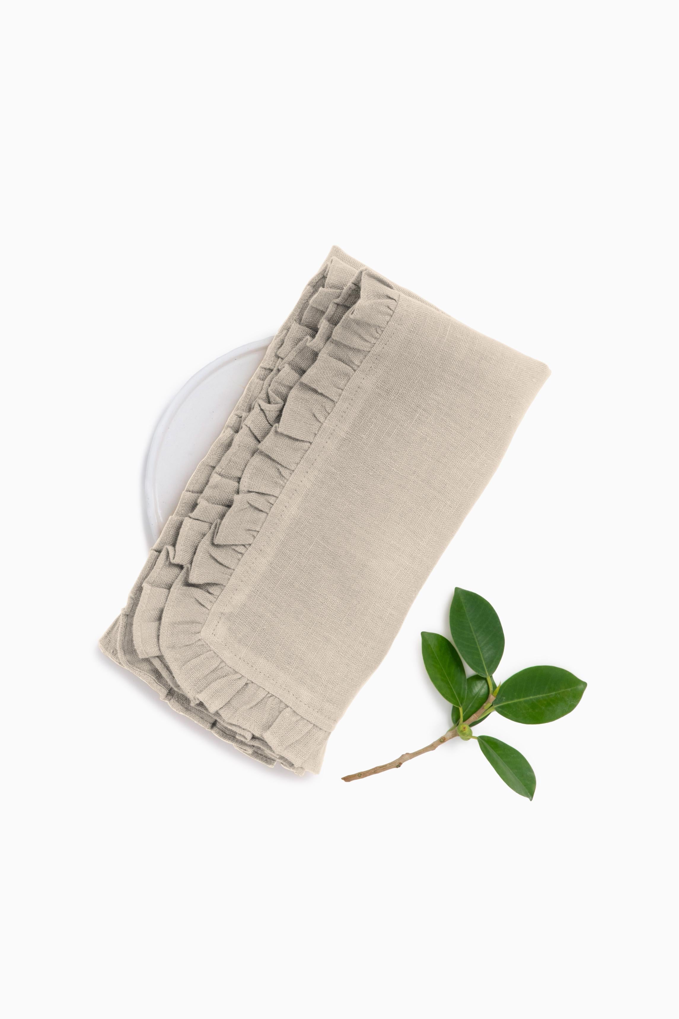 Linen Ruffle Medley Napkin Set
