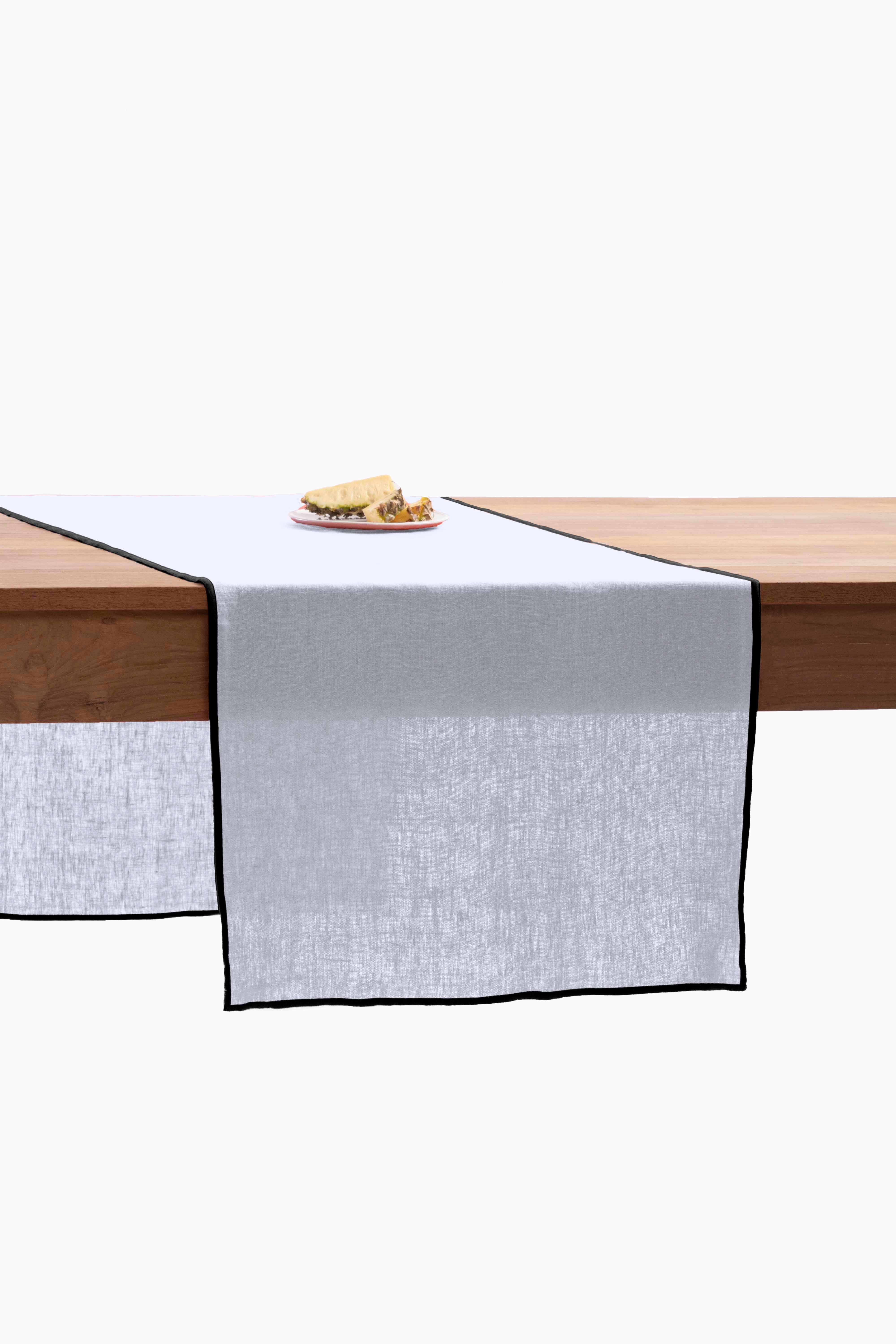 Linen Black Needled Table Runner