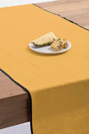 Linen Black Needled Table Runner