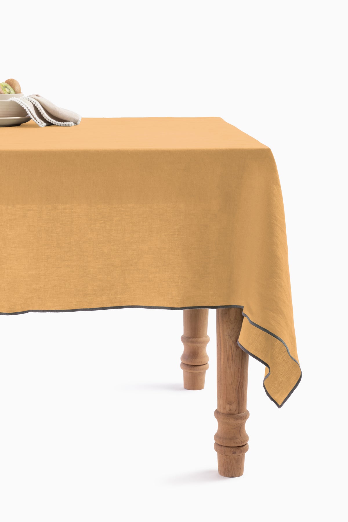 Linen Grey  Needled Tablecloth