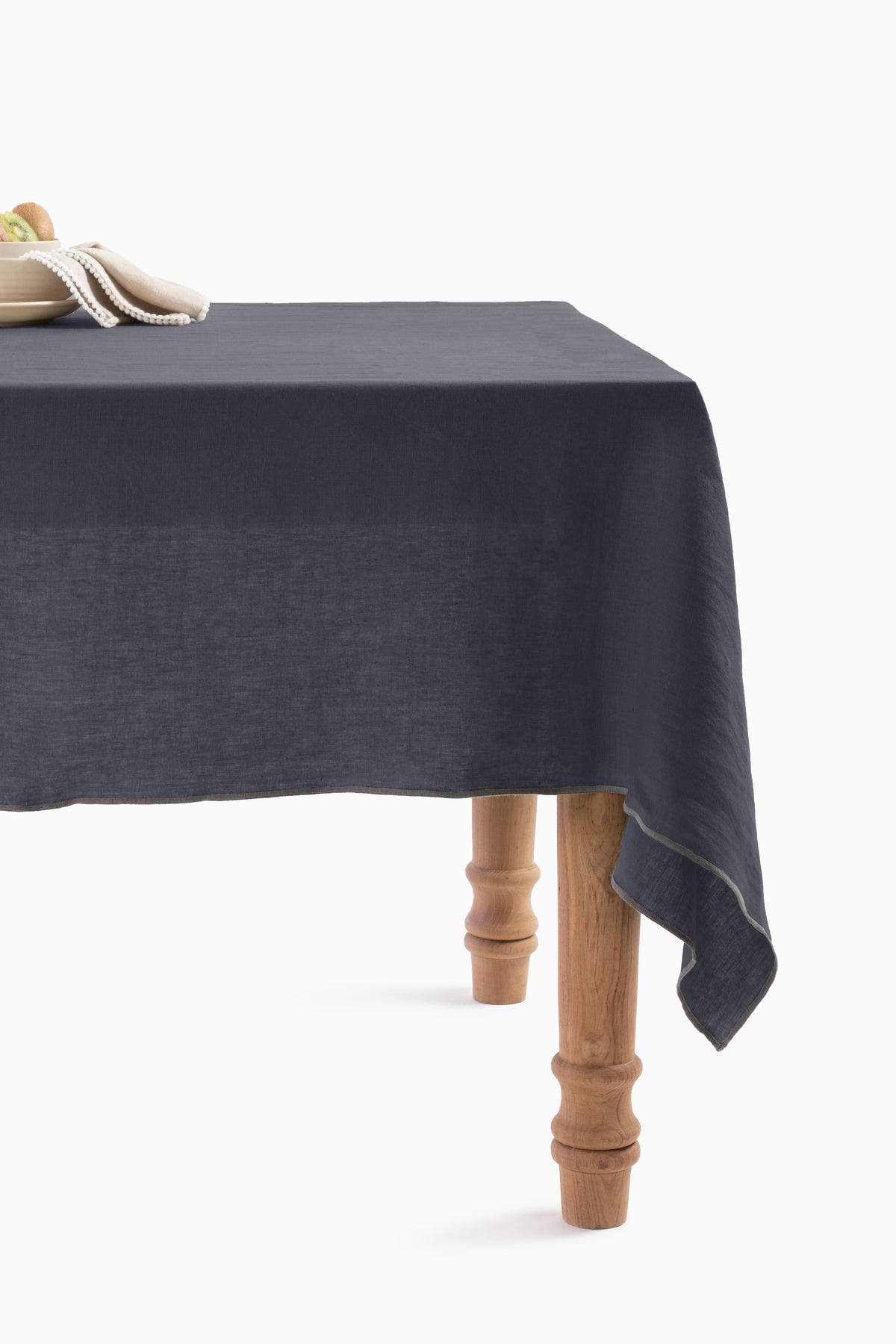 Linen Grey  Needled Tablecloth