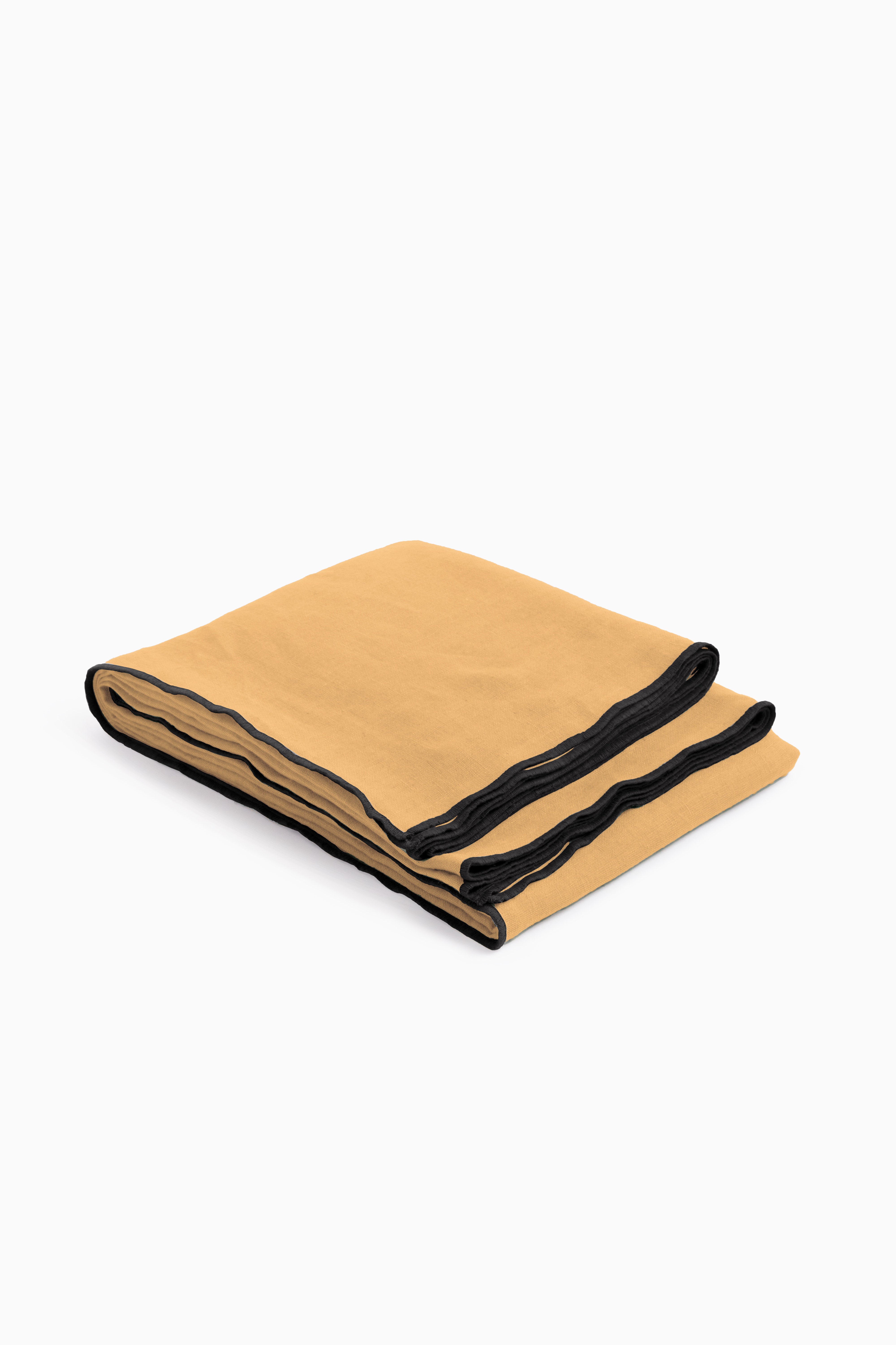 Linen Black Needled Tablecloth