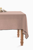 Linen Black Needled Tablecloth