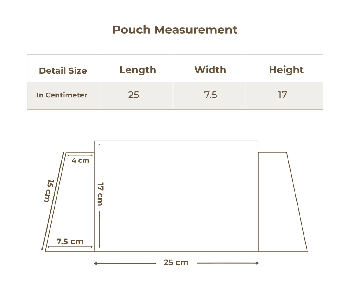 Size chart in centimetres
