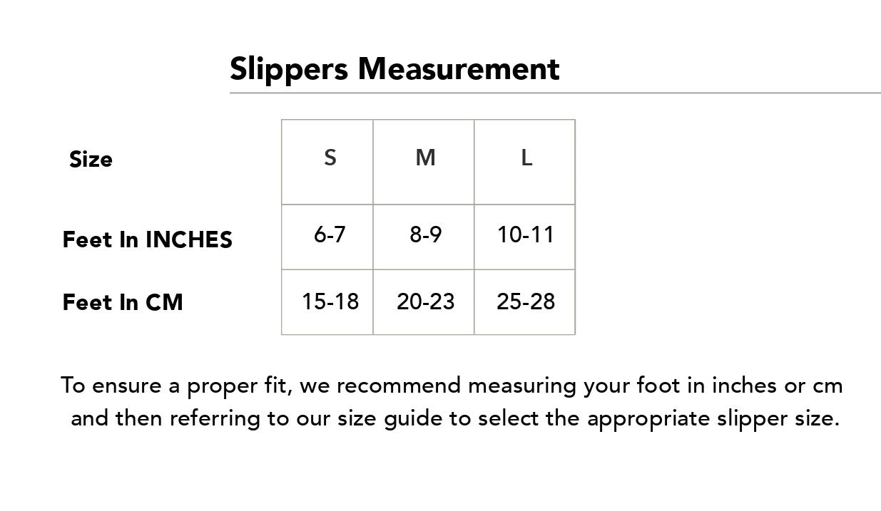 Size chart in centimetres