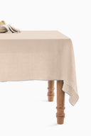 Linen Grey  Needled Tablecloth