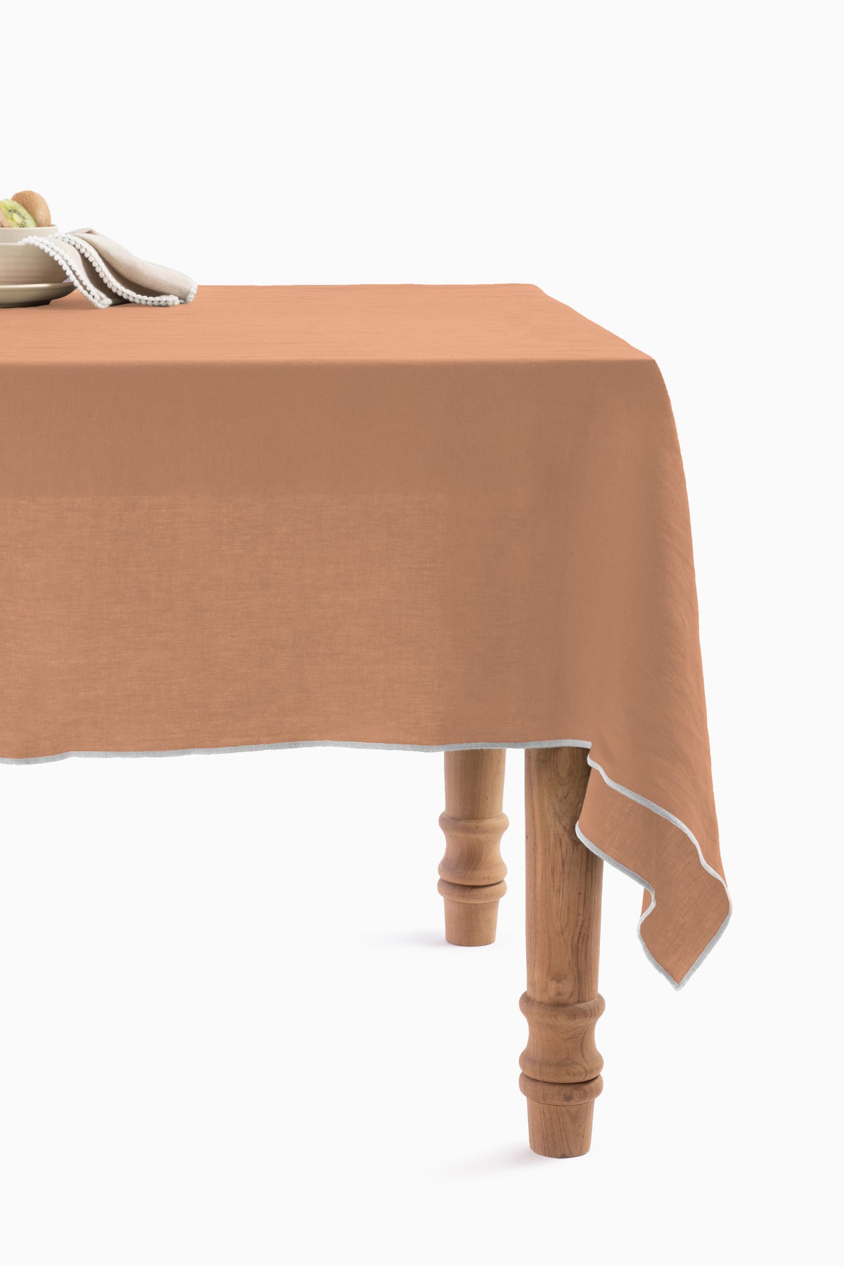 Linen Grey  Needled Tablecloth