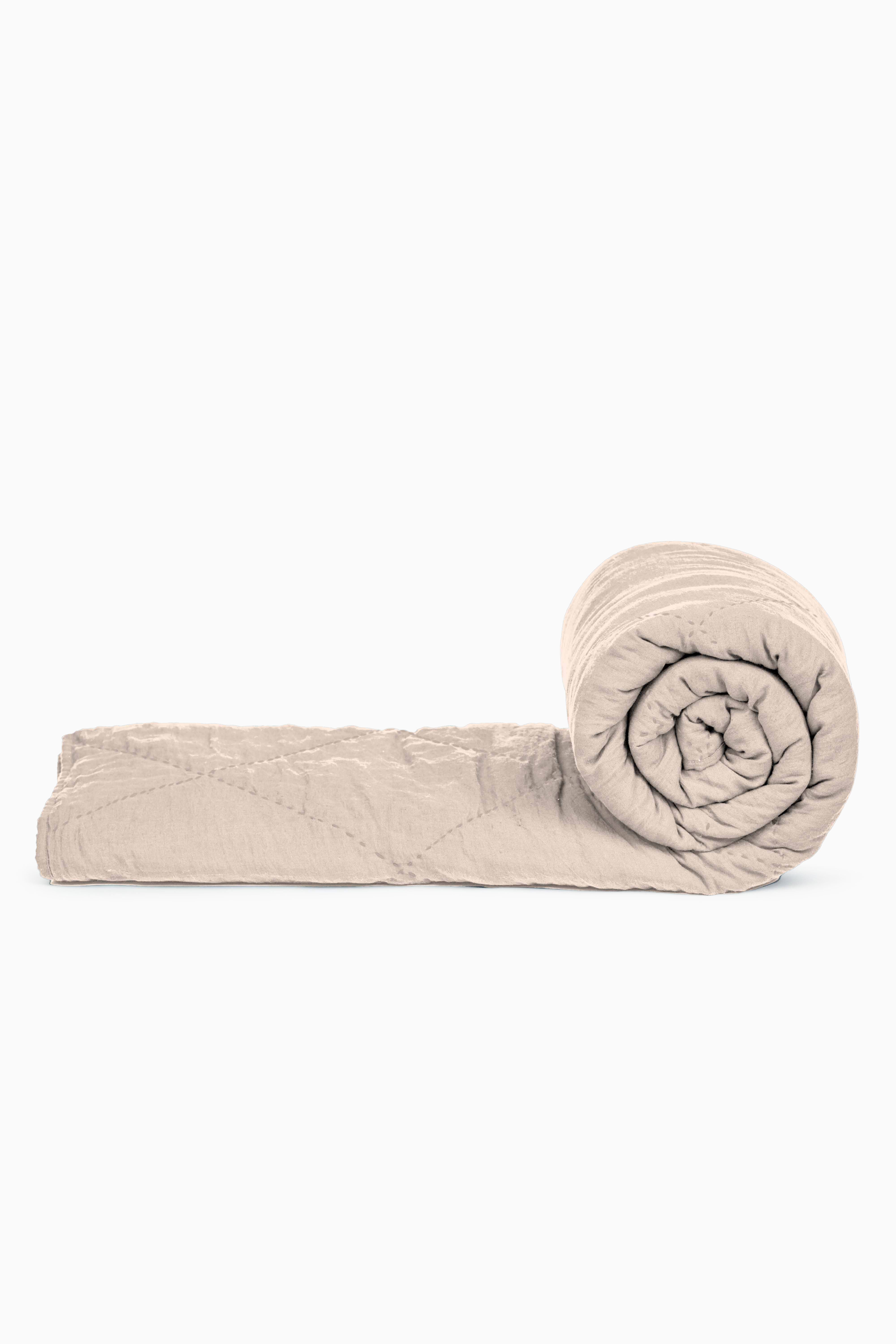 Linen Monotone Hand Quilted Quilt