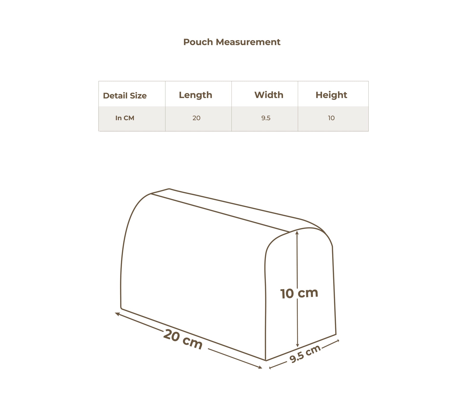 Size chart in centimetres