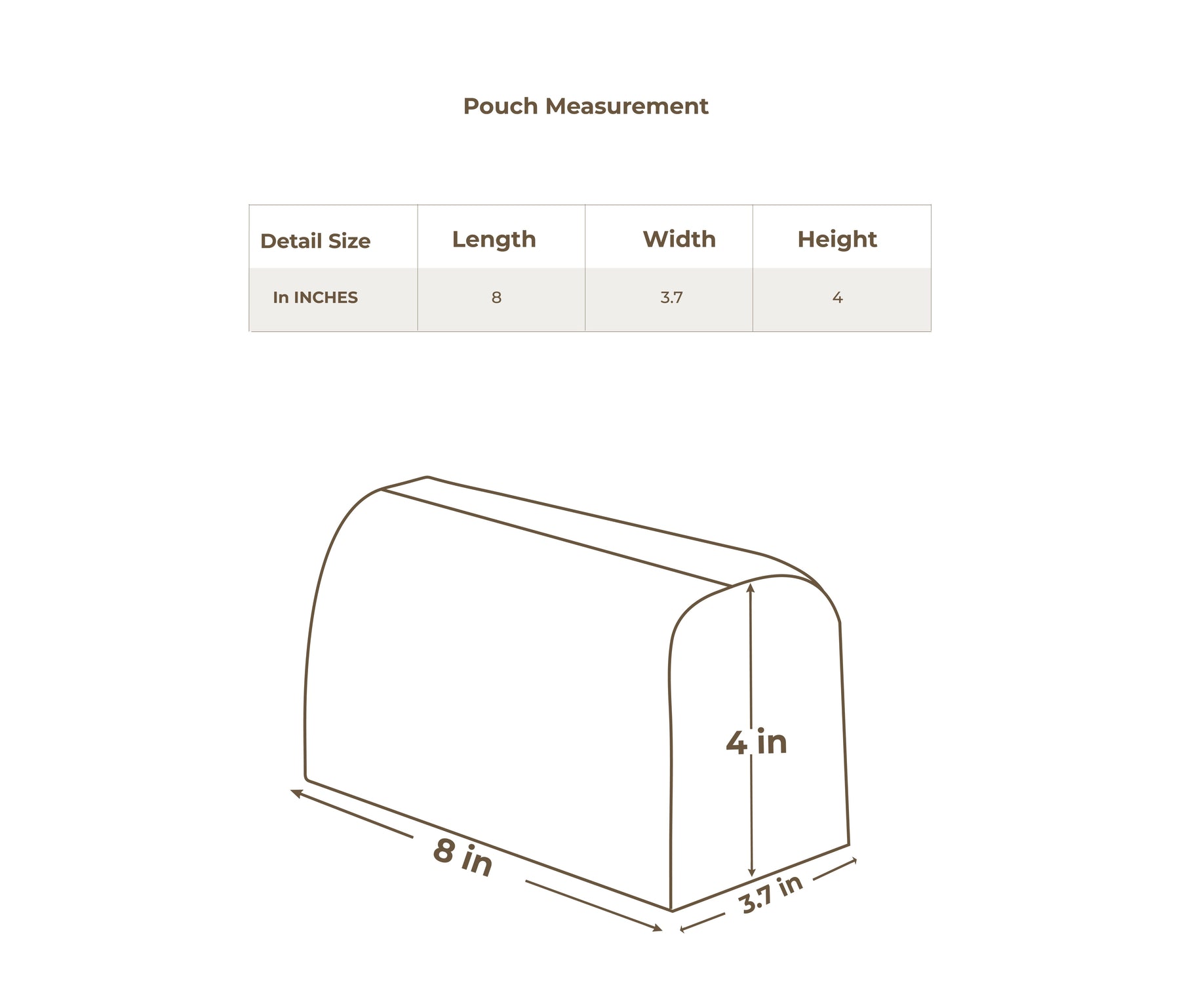 Size chart in inches