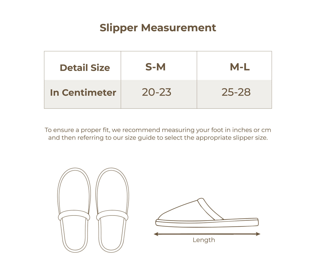 Size chart in centimetres
