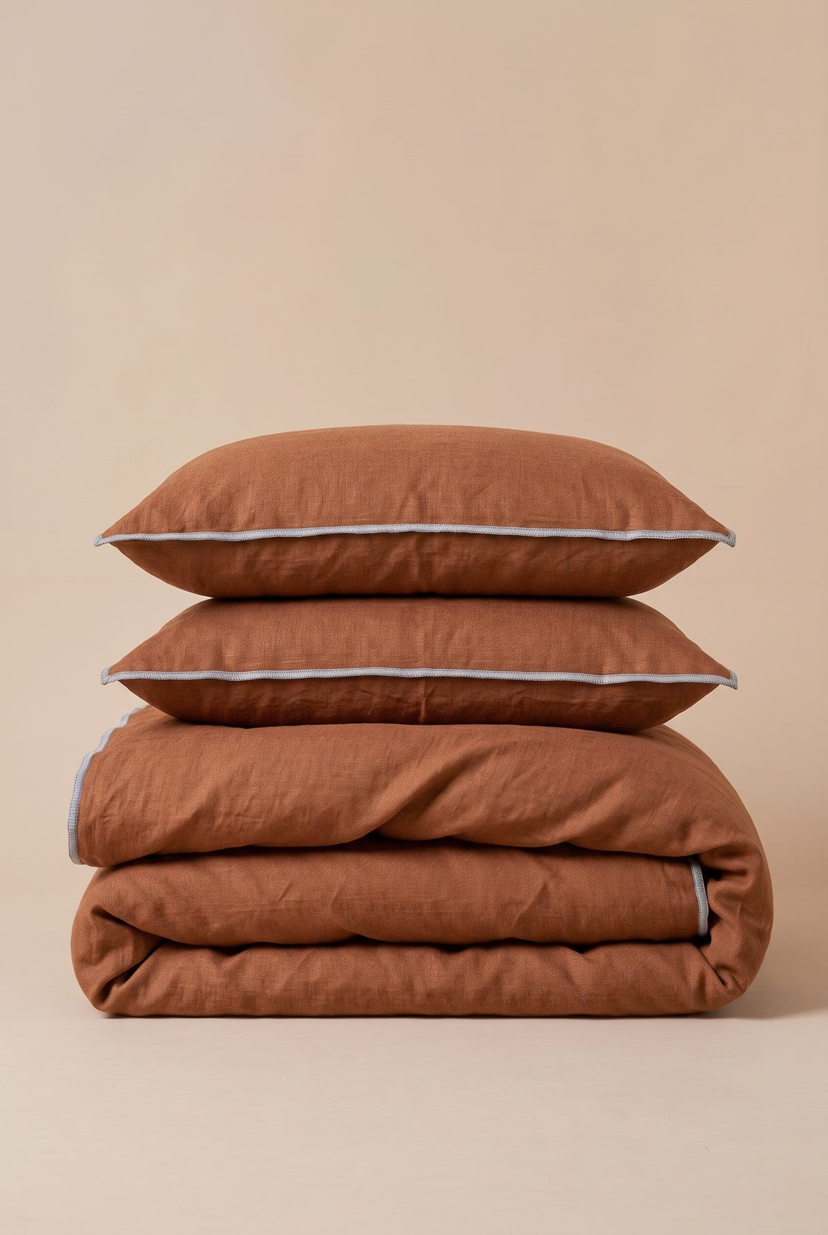 Linen Light Blue Needled Duvet Cover